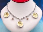 TAGLIAMONTE Designs (SH168) 925SS/Rhod. Plate Cameo Charm Necklace *Sunflower and Bee*Reg.$385