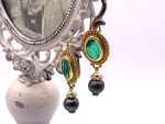 TAGLIAMONTE DESIGNS (LDM4865)14K YG Venetian Cameo + Pearl Earrings *Psyche + Amore*
