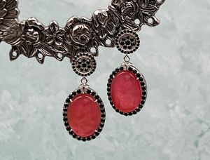 TAGLIAMONTE Designs (2056E) 925SS/Rhod. Venetian Intaglio Earrings *Diana*Reg.$200