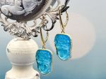 TAGLIAMONTE Designs (PN2855E) 925SS/YGP Venetian Cameo Earrings *Flora*Reg.$250