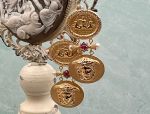 TAGLIAMONTE Designs (SH534-Ruby) 18K Cameo Earrings w/ Pearls *Medusa, Poseidon* Reg.$3000