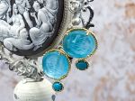 TAGLIAMONTE Designs (SH969E-Turq) 925SS/YGP Venetian Cameo Earrings *Cupid*Reg.$350