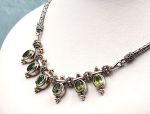SAMUEL B *BJC* (AD3561N) 925SS, 14K Peridot Statement Necklace *Reg.$500