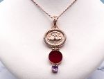TAGLIAMONTE Designs (1952) 925SS/RGP  Venetian Cameo Pendant *Amethyst*Reg.250