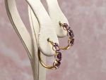 14K Yellow Gold Amethyst Hoop Earrings (2804)*Reg.$180