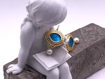 TAGLIAMONTE DESIGNS (LDM4801)14K YG Venetian Cameo + Pearl Earrings *Pegasus*