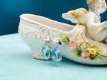 TAGLIAMONTE Designs (HQCR095) 925SS/Rhod. Blue Topaz Earrings *Busy Bee*Reg.$220