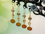TAGLIAMONTE Designs (OR009) 925SS/YGP Venetian Intaglio Earrings*Citrine*Reg$180