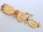 TAGLIAMONTE Designs (ORO-118) 18K Cameo Bracelet with *Rubies + Pearls* Reg.$4500