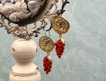 TAGLIAMONTE Designs (SH010) 18K Cameo Earrings w/ Coral *Medusa* Reg.$2200