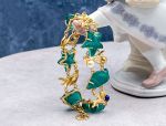 TAGLIAMONTE Designs (SH814-Teal) 925SS/YGP Venetian Cameo Bracelet *Sea Life Collection*Reg.$550