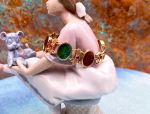 TAGLIAMONTE Designs~14K Venetian Intaglio Station Bracelet W/ Rubies*Reg.$3500