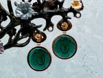 TAGLIAMONTE Designs (1866,1867) 925SS/YGP Venetian Cameo Earrings *Medusa*Reg.$360