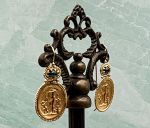 TAGLIAMONTE Designs (LDM2288) 18K Cameo Earrings w/Sapphires *Apollo/Cupid*Reg.$1550