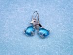 TAGLIAMONTE Designs (HQCR095) 925SS/Rhod. Blue Topaz Earrings *Busy Bee*Reg.$220