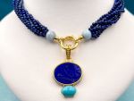 TAGLIAMONTE Designs (PN2938N) 925SS/YGP Venetian Cameo Statement Necklace*Apollo, Whale*Reg.$600