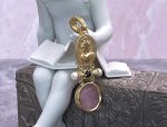 TAGLIAMONTE Designs (RW012) 925SS/YGP Rose Quartz Cameo Pendant *Mercury*Reg.$185