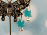TAGLIAMONTE Designs (2073E) 925SS/YGP Venetian Cameo Earrings*Sea Life*Reg.$185