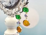TAGLIAMONTE Designs (2233E) 925SS/YGP Double Drop Cameo Earrings *Reg.$280