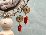 TAGLIAMONTE Designs (SH010) 18K Cameo Earrings w/ Coral *Medusa* Reg.$2200