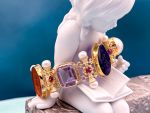 TAGLIAMONTE Design(PN2892B) 925SS/YGP Venetian Cameo Bracelet *Amethyst*Reg.$500