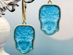 TAGLIAMONTE Designs (PN2855E) 925SS/YGP Venetian Cameo Earrings *Flora*Reg.$250