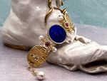 TAGLIAMONTE Designs (SH503-Cobalt) 18K Venetian Cameo Bracelet with *Rubies + Pearls* Reg.$5200