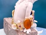TAGLIAMONTE Design(PN2892B) 925SS/YGP Venetian Cameo Bracelet *Amethyst*Reg.$500