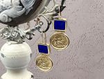 TAGLIAMONTE Designs (1955-C) 925SS/YGP Venetian Intaglio Earrings*Hercules,Lion*Reg.$200