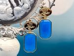TAGLIAMONTE Designs (2217E) 925SS/YGP Agate Earrings*Reg.$240
