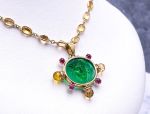 TAGLIAMONTE Designs (LDM7501) 18K Venetian Cameo Necklace with *Rubies+ Citrines* Medusa*