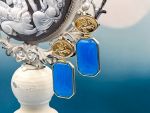 TAGLIAMONTE Designs (2217E) 925SS/YGP Agate Earrings*Reg.$240
