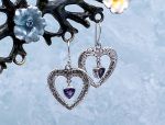 SAMUEL B *BJC* (63311EA) 925SS Amethyst Heart Earrings *Reg.$185*