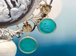 TAGLIAMONTE Designs (2240E) 925SS/YGP Venetian Cameo Earrings *Cupid*Reg.$280