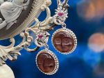 TAGLIAMONTE Designs (AVD1931) 925SS Cameo Earrings*Moonface* Reg.$200