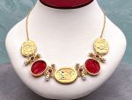 TAGLIAMONTE Designs (SH504N-Red) 18K Venetian Cameo Necklace w/ *Rubies, Pearls*Aphrodite, Cupid, Pan*Reg.$5600