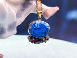 TAGLIAMONTE Designs (SH387P-Blue)18K Venetian Cameo Pendant*Grn Quartz, Rubies, Sapphires*Reg.$1300