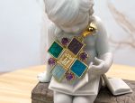 TAGLIAMONTE Designs (1393) 925SS/YGP Venetian Cameo Pendant*Reg.300