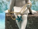 TAGLIAMONTE Designs (2056B) 925SS/YGP Venetian Cameo Anklet *Sea Life Collection*Reg.$175