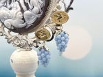 TAGLIAMONTE Designs (2231E) 925SS/YGP Blue Lace Agate Earrings*Pegasus*Reg.$180