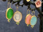 TAGLIAMONTE Designs (SH403) 925/YGP Venetian Cameo Earrings*Reg.$250