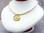 TAGLIAMONTE Designs (SH620N) 925/YGP Cameo & FW Pearl Necklace *Poseidon*Reg.$200