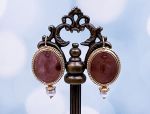 TAGLIAMONTE DESIGNS (1787) 925SS/ YGP Venetian Cameo Earrings *Maened*Reg.$250