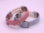 925 Sterling Silver / Leather + Pearl Bracelet (956B) *BLUE*