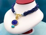 TAGLIAMONTE Designs (PN2938N) 925SS/YGP Venetian Cameo Statement Necklace*Apollo, Whale*Reg.$600