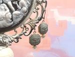 TAGLIAMONTE Designs (1873) 925SS/YGP Lava Stone Cameo Earrings *Incan Emperor*Reg.$200