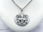 TAGLIAMONTE Designs (PN2672N) 925SS/Rhod. Cameo Necklace*Rondanini Medusa*Reg.$525