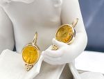 TAGLIAMONTE Designs (LD3538)14K Venetian Intaglio Earrings *Psyche,Amore*Reg.$650