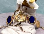 TAGLIAMONTE Designs (SH503-Cobalt) 18K Venetian Cameo Bracelet with *Rubies + Pearls* Reg.$5200