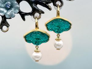 TAGLIAMONTE Designs (2250E) 925SS/YGP Venetian Cameo Earrings *Bacchus*Reg.$240